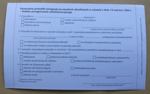 Potwierdzenie odbioru wg KPA wzór 1 Potwierdzenie odbioru wg KPA wzór 1